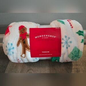 Wonder Shop Festive Christmas Holiday Fleece Throw Blanket 50inch X 60inch, NWT